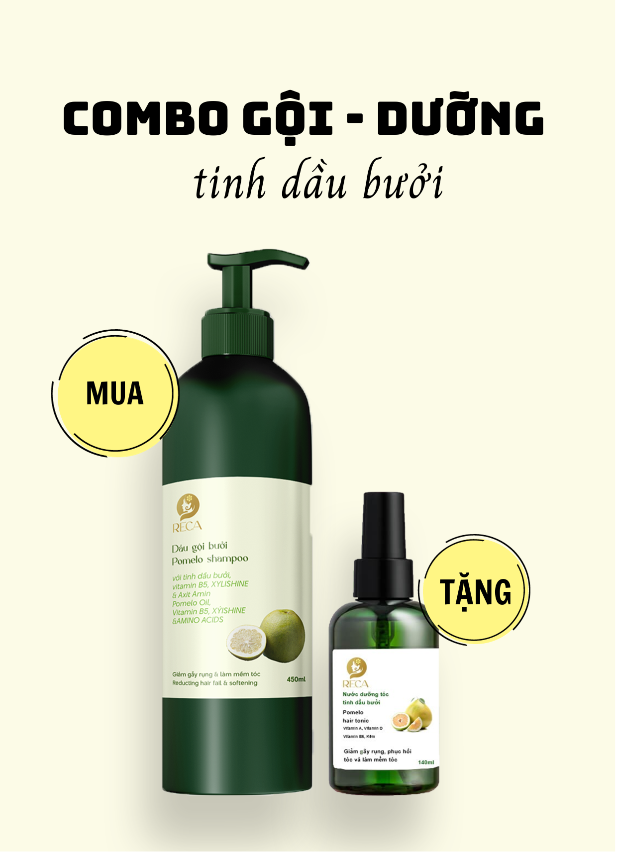 COMBO Gội - Dưỡng tinh chất Bưởi