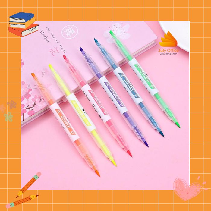 Bộ 6 bút đánh dấu 12 màu đa dạng, tiện dụng