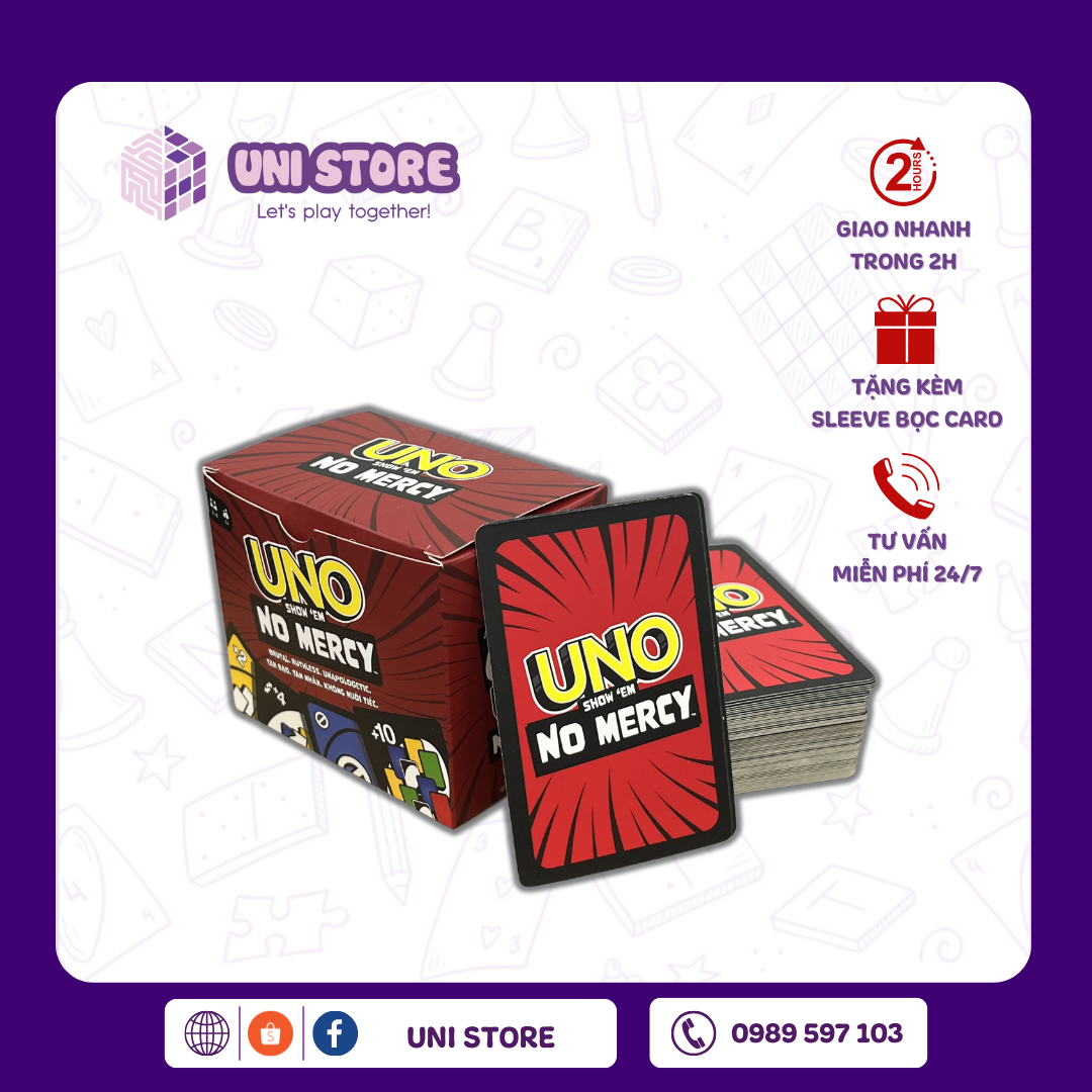 Bộ Bài Uno No Mercy (Tặng Bọc Card) | Tình Bạn | 165 Lá