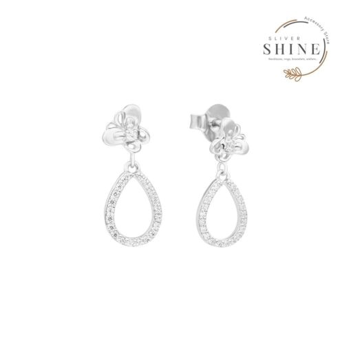 Bông tai bạc hình giọt nước