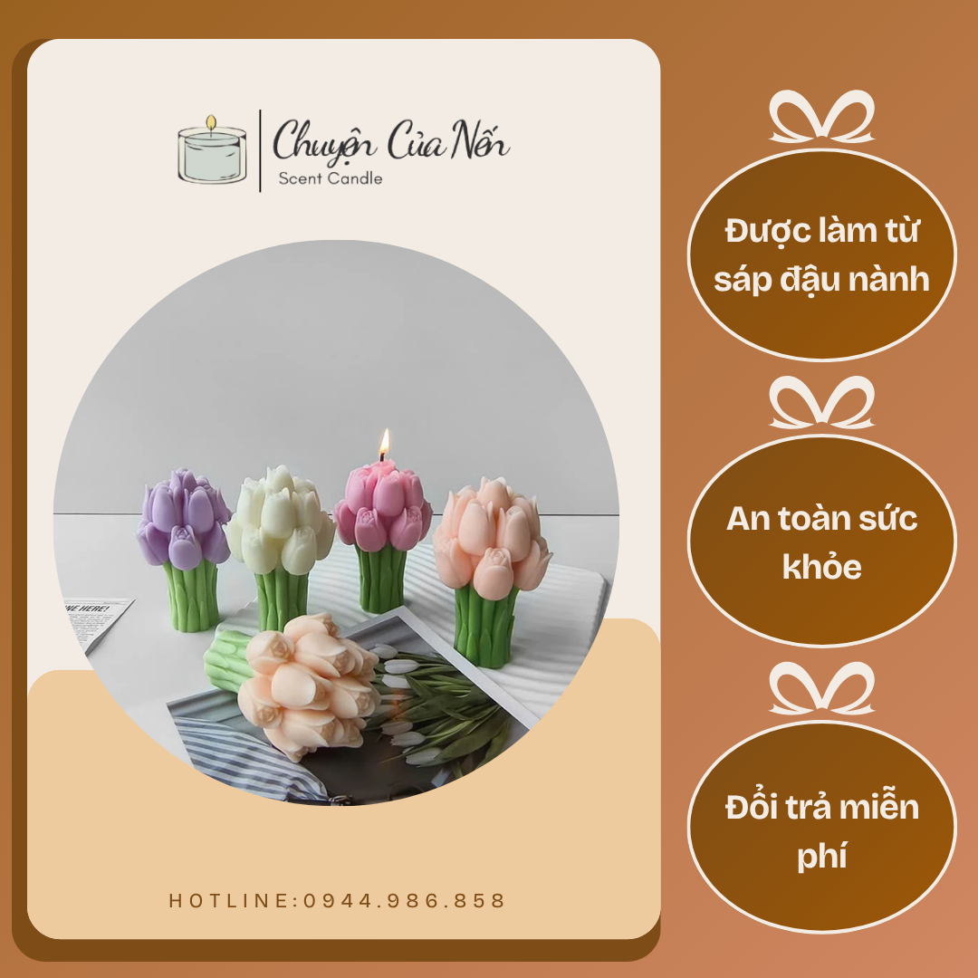 Nến thơm phòng hình dạng Hoa Tulip