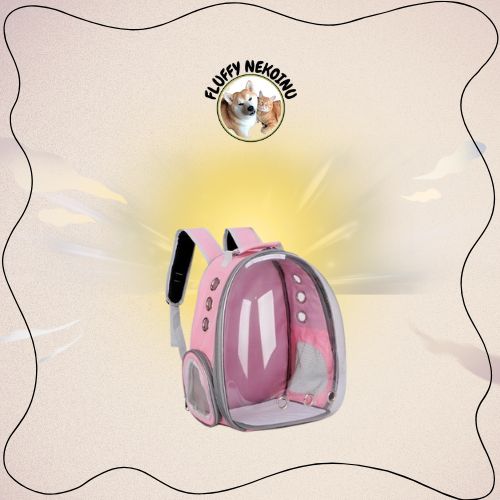 [Fluffy NekoInu] Balo Phi Hành Gia Trong Suốt – Đựng Mèo Chó Nhỏ Đi Ra Ngoài, Có Lỗ Thoáng Khí