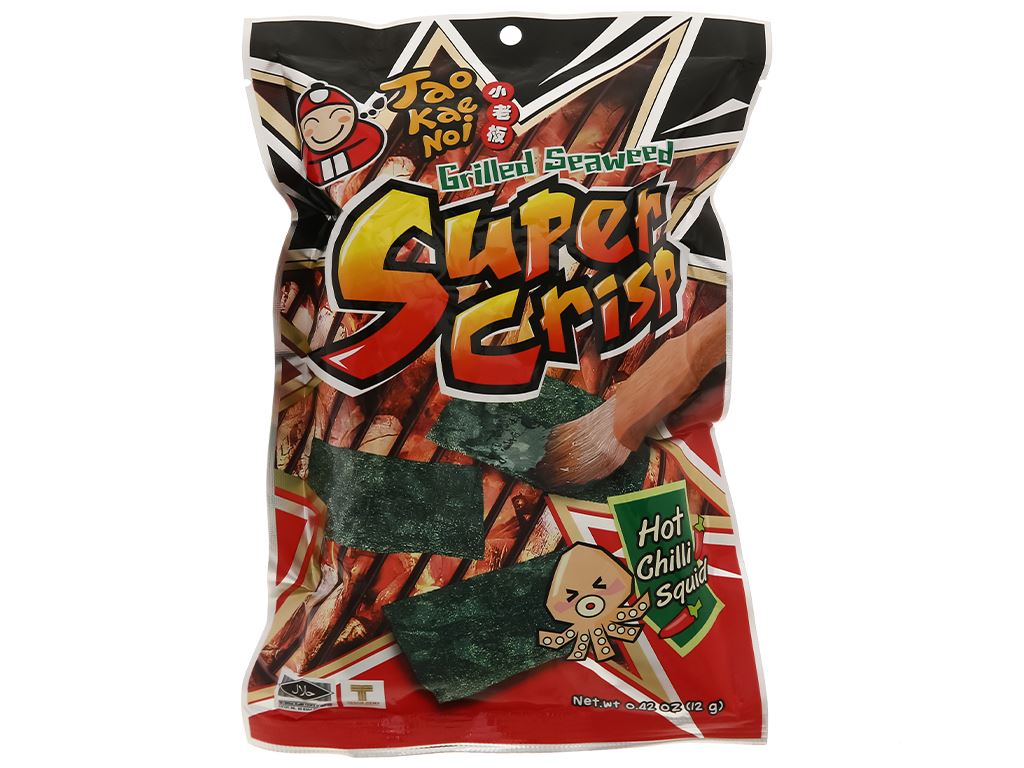 Snack rong biển vị mực Tao Kae Noi Super Crisp gói 12g