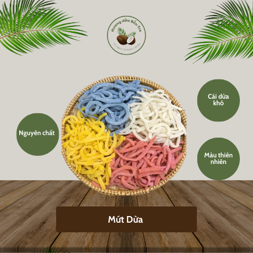 Mứt Dừa Bến Tre Mix Nhiều Vị Túi 1kg