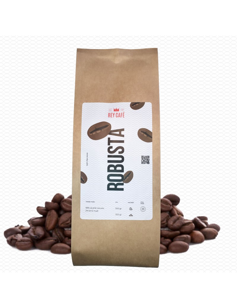 Cà phê nguyên hạt Robusta 100%-500Gr