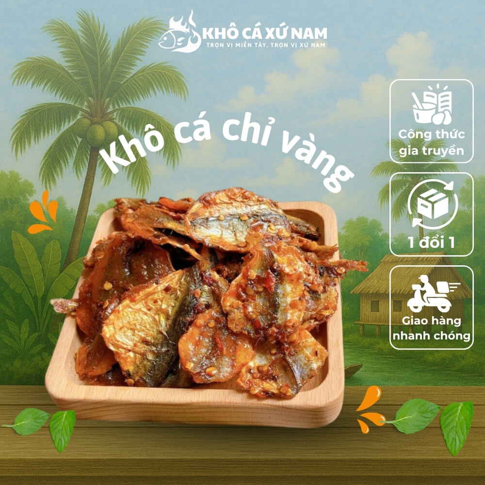 Khô cá chỉ vàng Cà Mau một nắng, mặn ngọt hài hòa 500gram