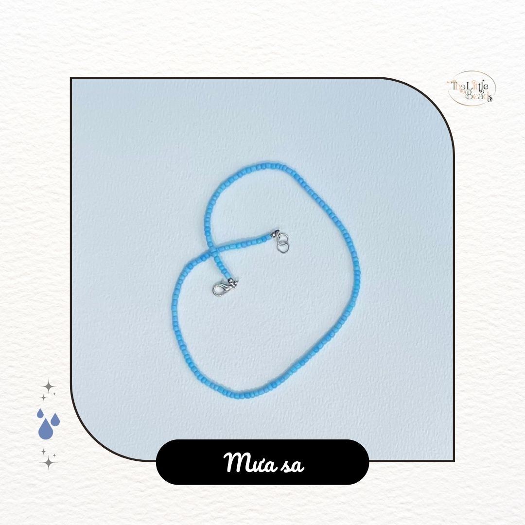 Vòng cổ handmade The Little Beads "Mưa sa" màu xanh