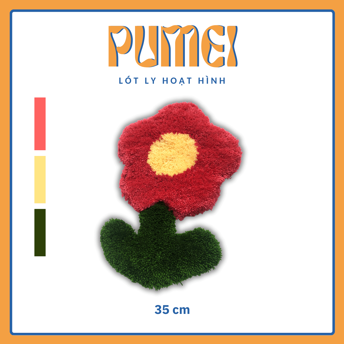 Lót ly decor hoạt hình hình bông hoa