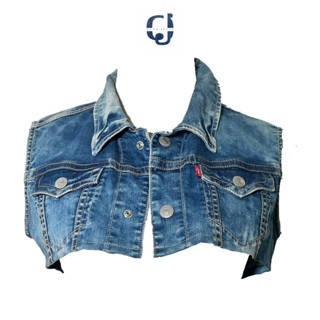 Áo Khoác Jeans Croptop Gile Custom - ACT5