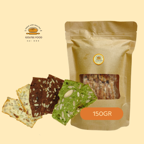 Bánh Biscotti Mix 3 Vị Goutee Food Bánh Ăn Kiêng Giảm Cân Túi 150G