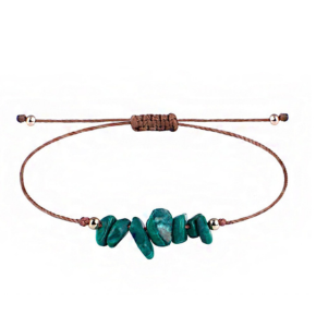 Vòng tay đá handmade dây sáp xanh
