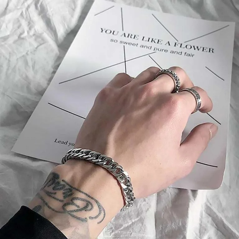 Lắc Tay Nam Mắt Xích Đẹp Thép Titan