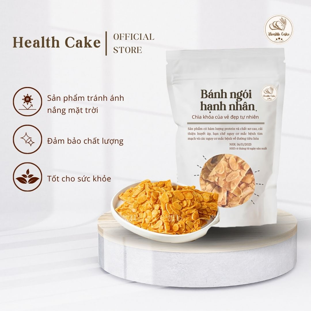 Bánh ngói hạnh nhân ăn kiêng Healthcake túi 300gram