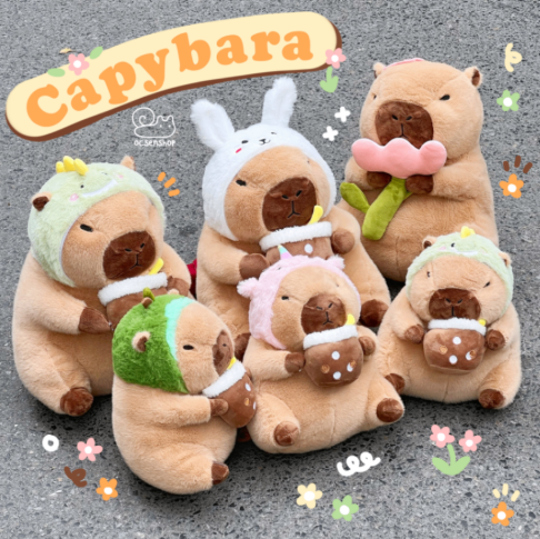 Gấu Bông Trà Sữa, Thú Bông Chuột Lang Capybara Đáng Yêu