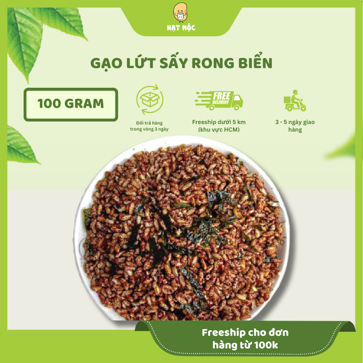Gạo lứt sấy rong biển (100 gram) - Hạt Mộc