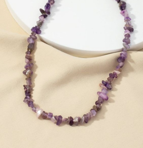 Dây chuyền đá handmade thạch anh tím