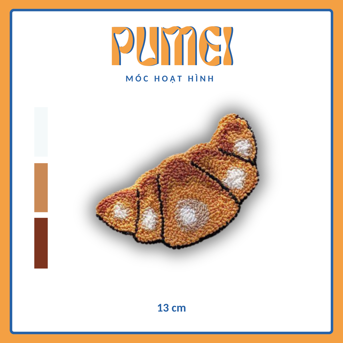 Lót ly decor hoạt hình bánh mì sừng trâu