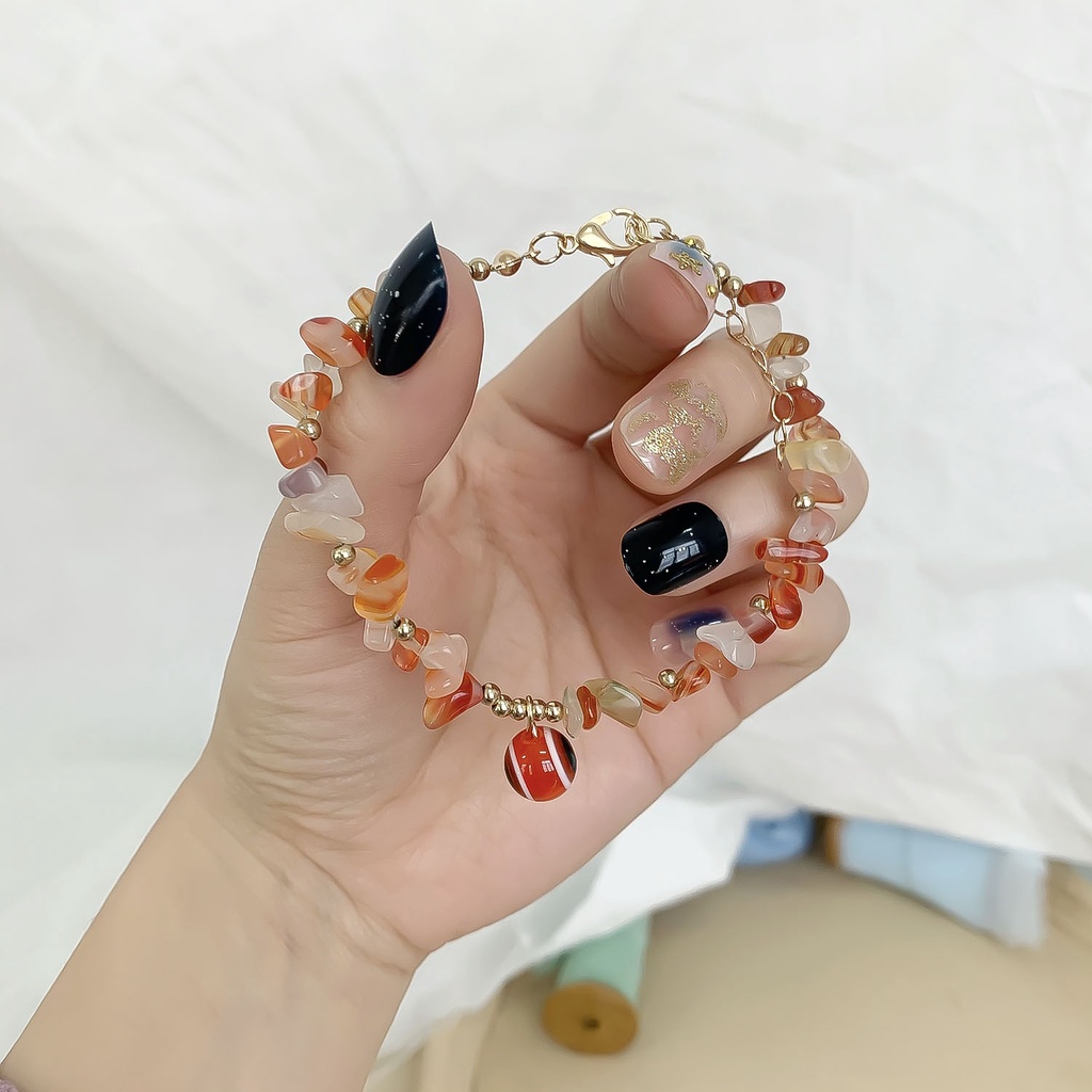 Vòng tay đá handmade mắt quỷ cam