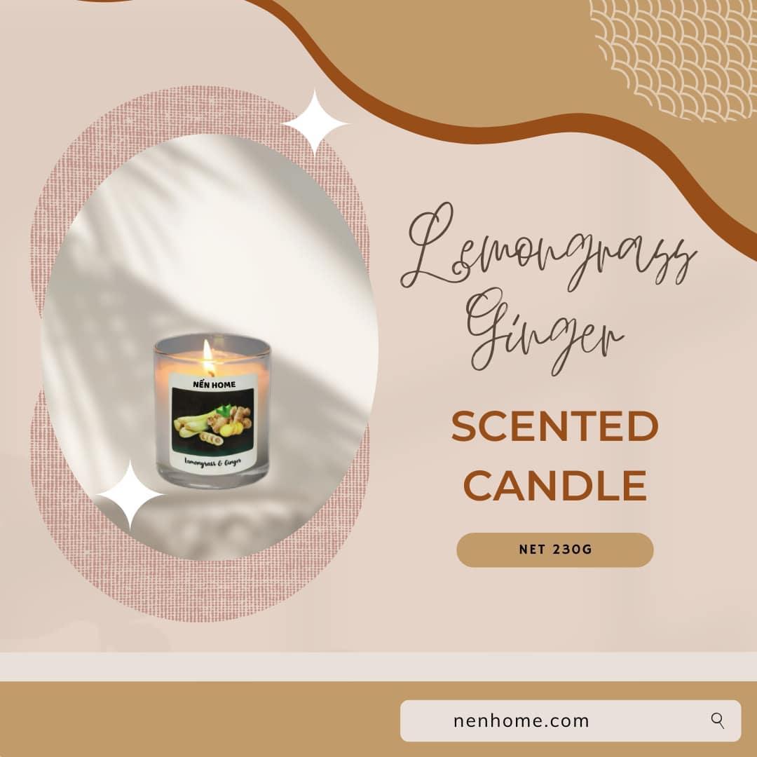 Nến thơm Lemongrass & Ginger Nenhome (230g)