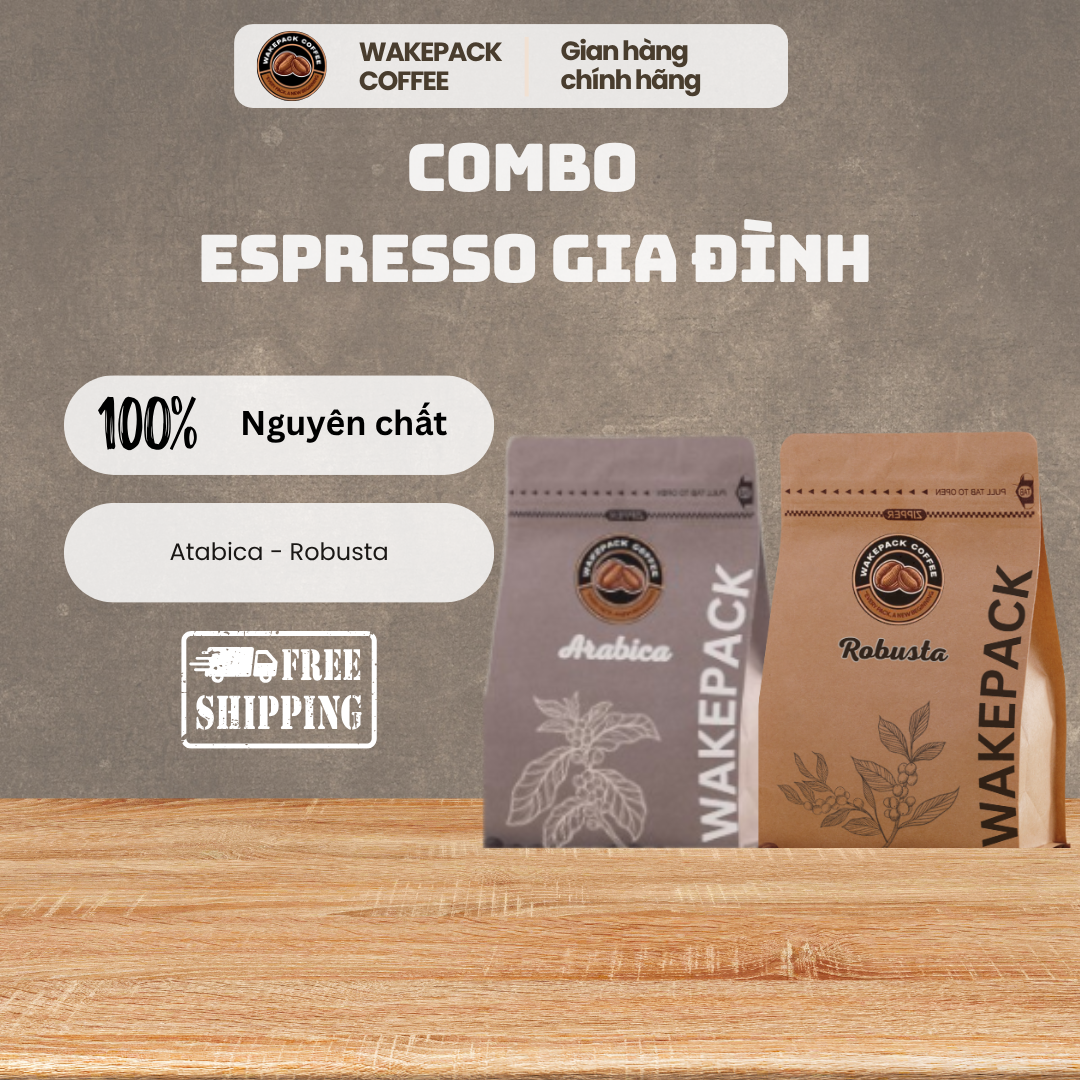 ☕ COMBO Wakepack Coffee ESPRESSO GIA ĐÌNH – ĐẬM VỊ, DỄ UỐNG, CẢ NHÀ CÙNG YÊU!