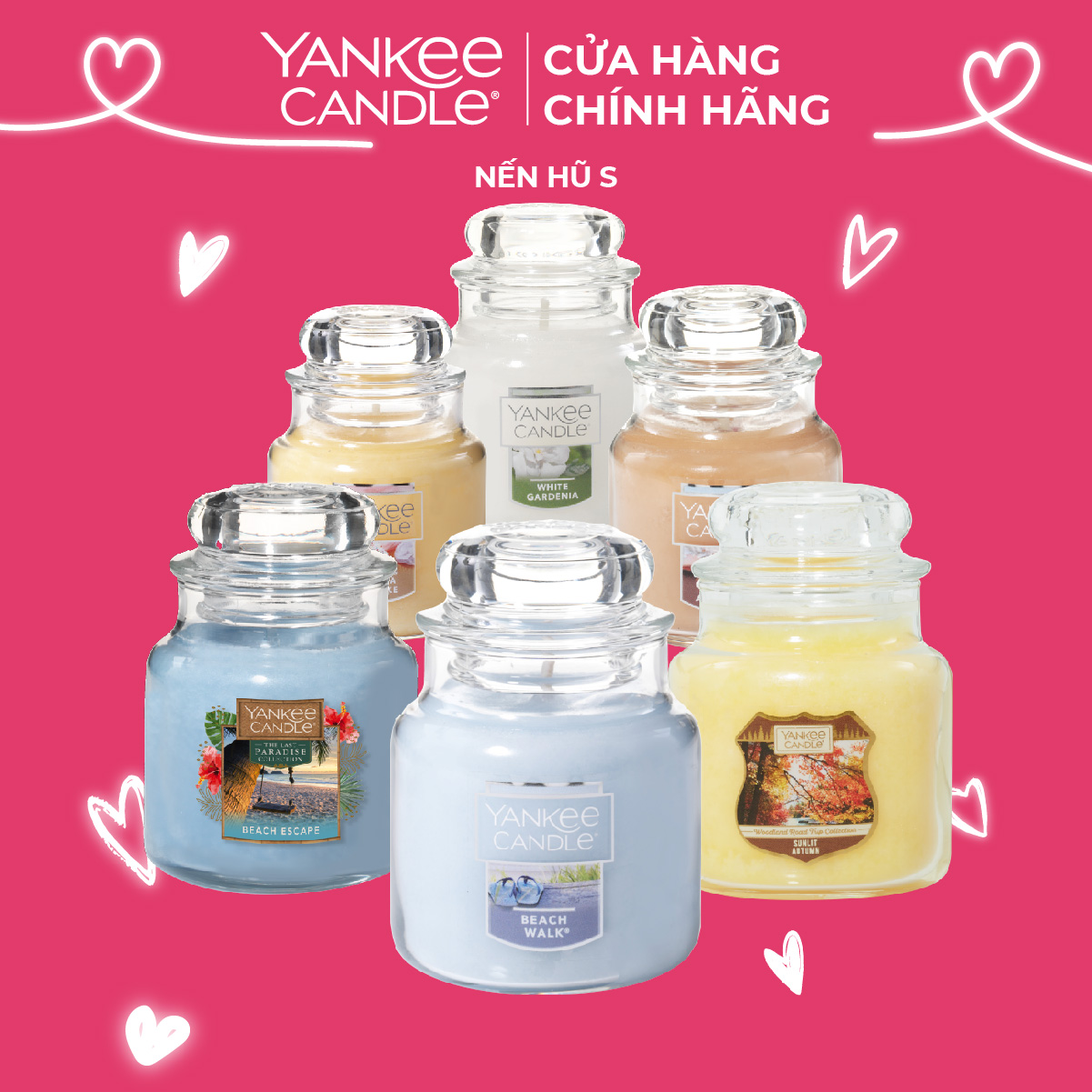 Nến thơm hũ Yankee Candle size S (104g) nhiều mùi