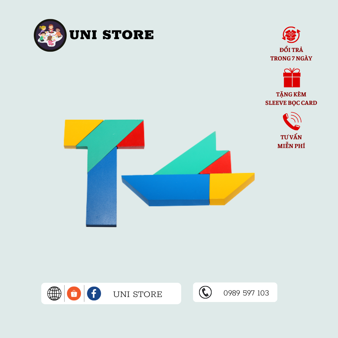 Xếp gỗ chữ T - The T Puzzle - Đồ Chơi Mô Hình - 4 Mảnh