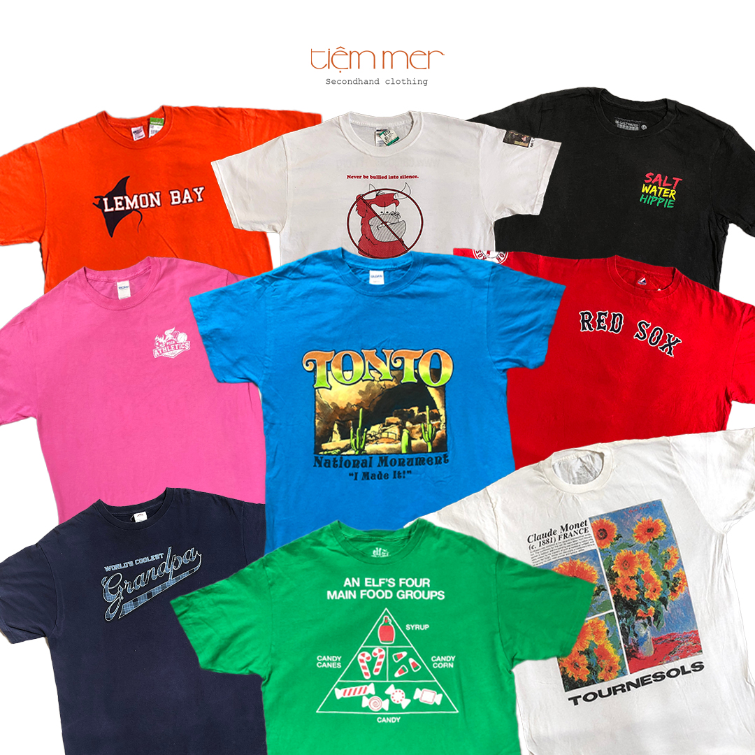 Áo thun Mỹ secondhand 80k (hình minh họa, nhắn tin chọn mẫu)
