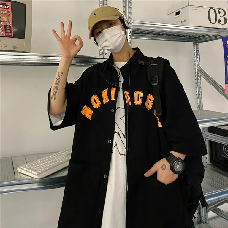 Áo sơ mi nam nữ form rộng ulzzang cotton