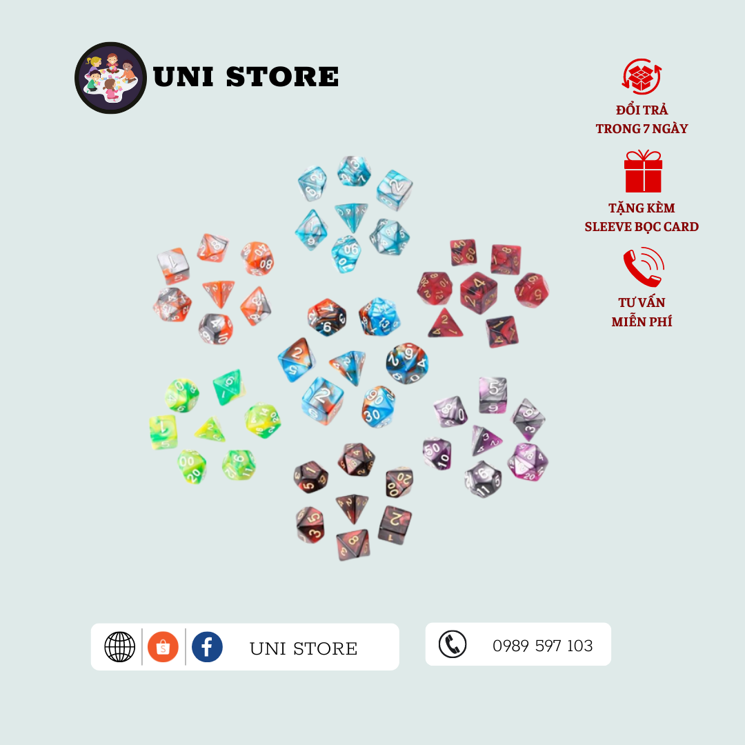 Bộ Xúc Xắc 7 Viên - Đồ Chơi Khác - 7 Viên