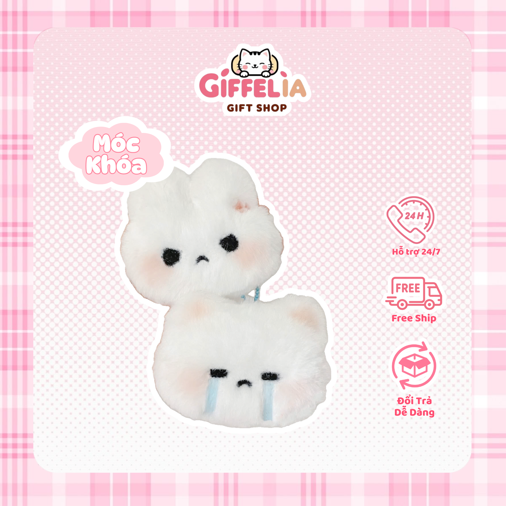 Móc Khoá Cặp Đôi Hoạt Hình Thỏ Cáo – Giffelia