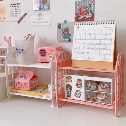 Kệ nhựa mini 2 tầng