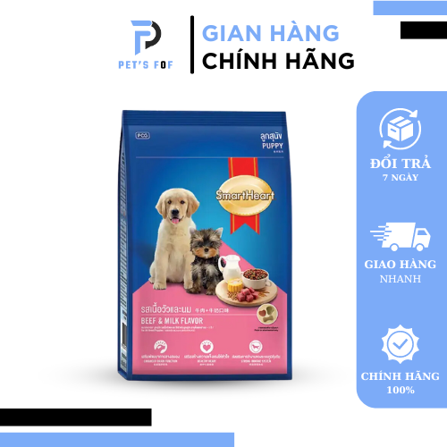 Thức Ăn Hạt Smartheart Dành Cho Chó Con Vị Bò Và Sữa