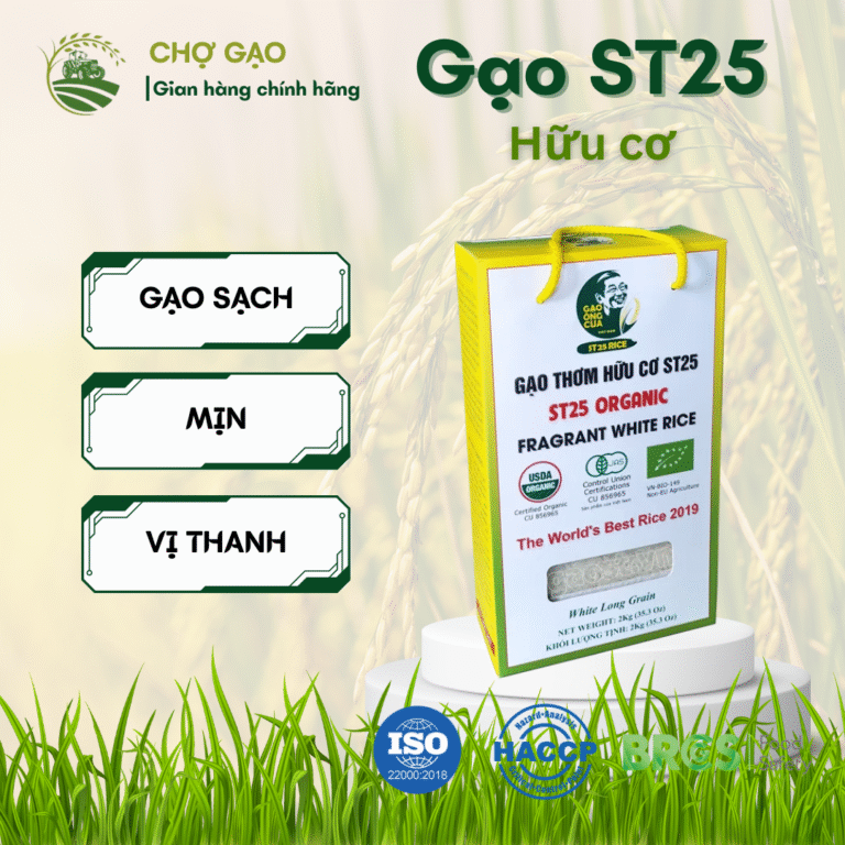 Gạo ST25 Hữu Cơ (hộp 2kg)