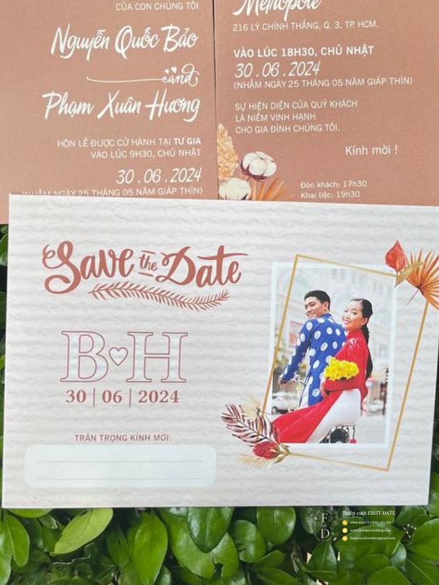 Thiệp cưới in hoa hình cưới | DQ-BTN10-233