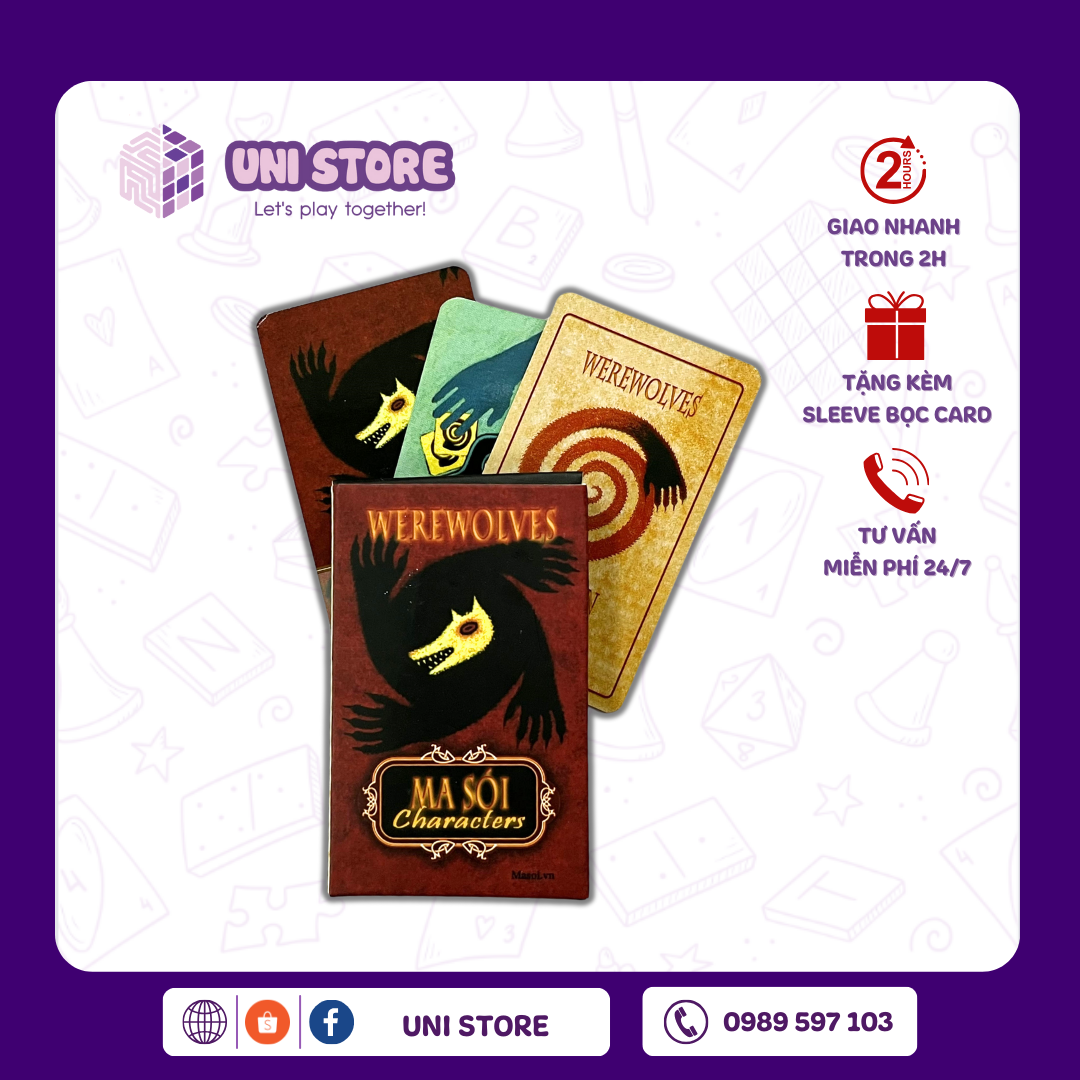 Bài Ma Sói Characters (Tặng Bọc Card) | Đồng Nghiệp | 20 Lá