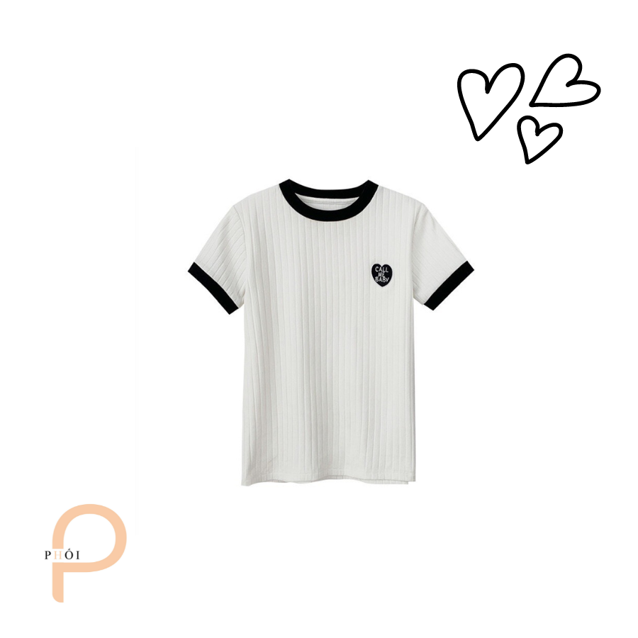 Áo thun dệt kim thêu họa tiết