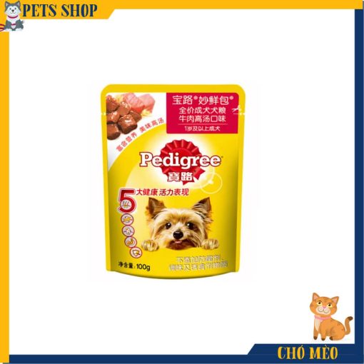 Pate cho chó nước sốt vị thịt bò PEDIGREE Pouch Beef