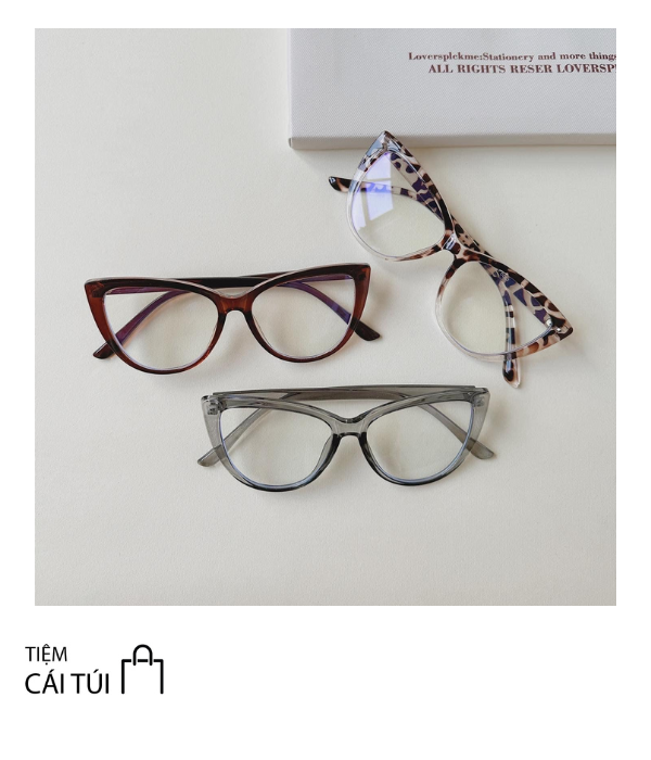 Kính Gọng Cat Eyes Dằm Khăm
