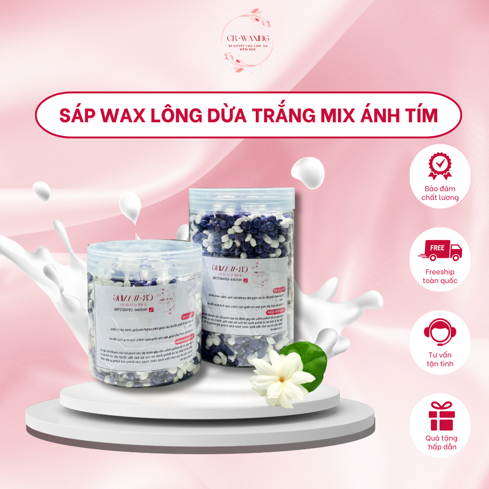 Sáp wax lông nóng sữa dừa ánh tím siêu bám lông CRWaxing