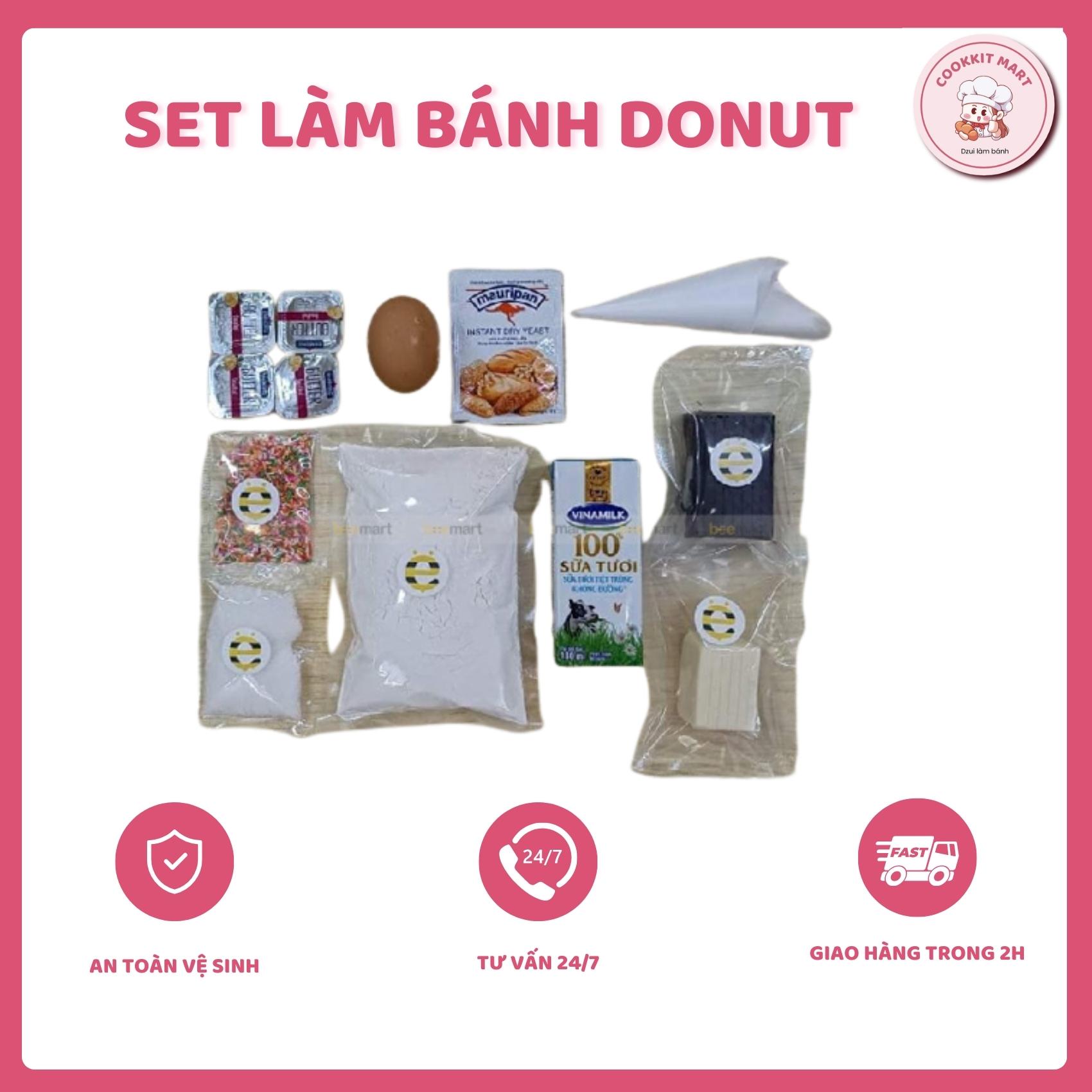 Set nguyên liệu làm bánh Donut