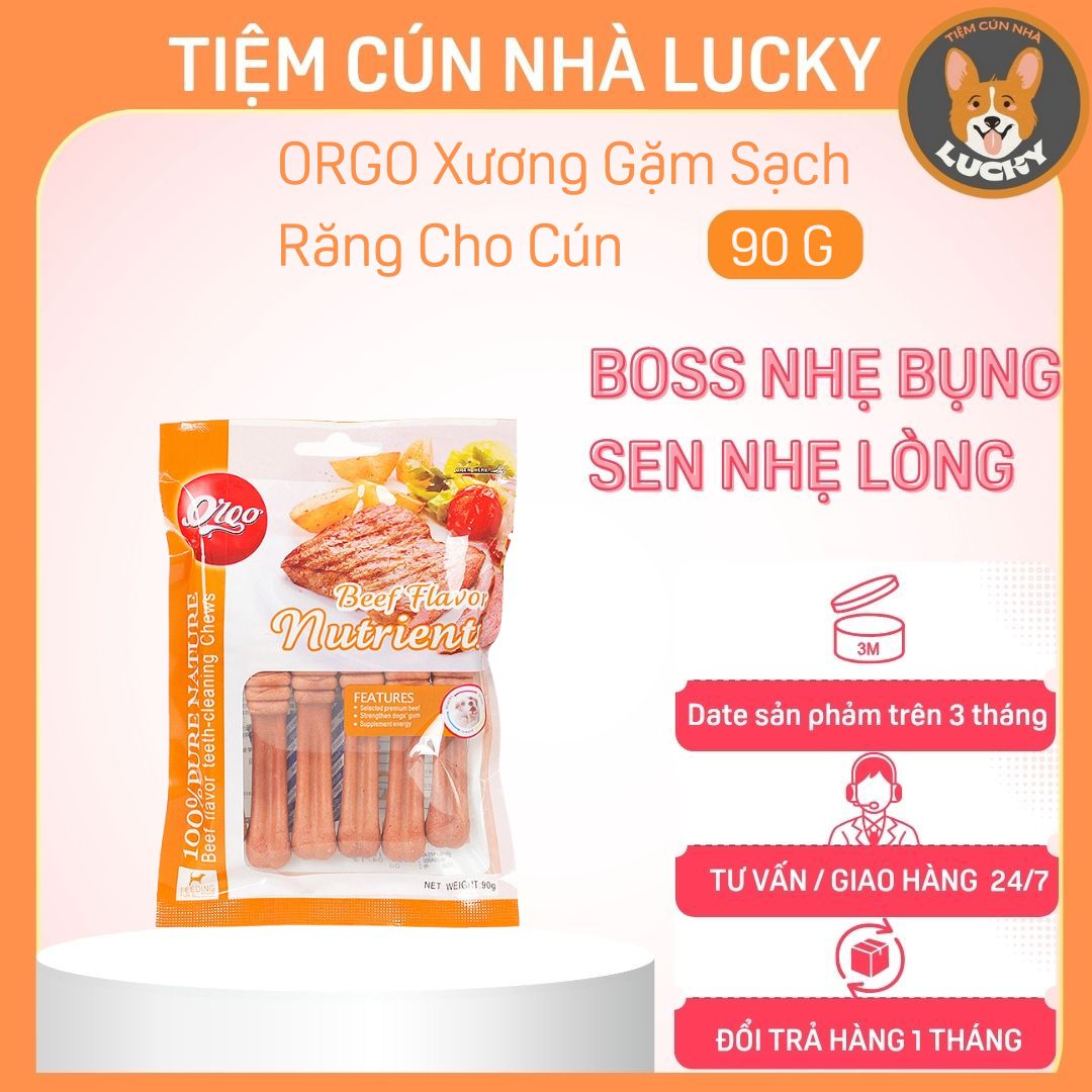 ORGO (90g) Bánh Thưởng Snack Thưởng – Xương Gặm Sạch Răng Cho Chó