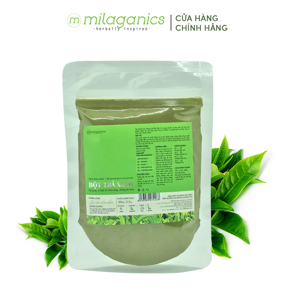 Bột Trà Xanh Mộc Sắc Kiểm Soát Nhờn, Ngăn Ngừa Mụn 100g