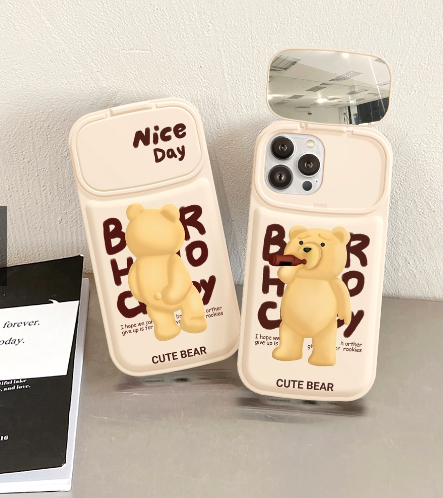 Ốp lưng iphone gương selfie Smoke Bear