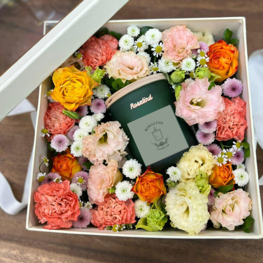 Set hoa và nến thơm Rosalind