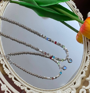 Dây chuyền đá handmade mặt đá trái tim