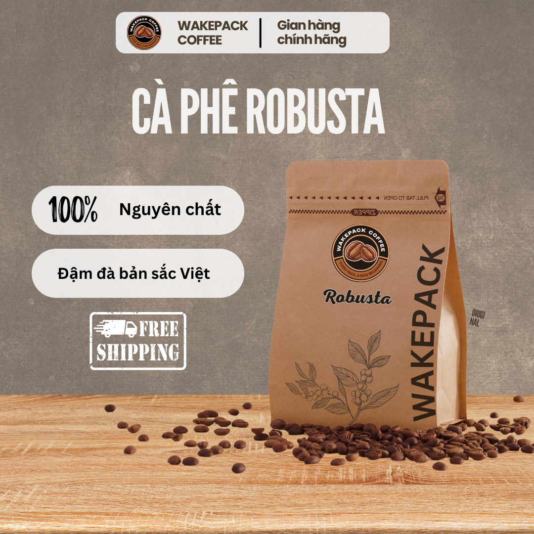 Cà Phê Robusta Nguyên Chất Wakepack Coffee – Vị Đậm Mạnh Cho Người Yêu Cà Phê Thật