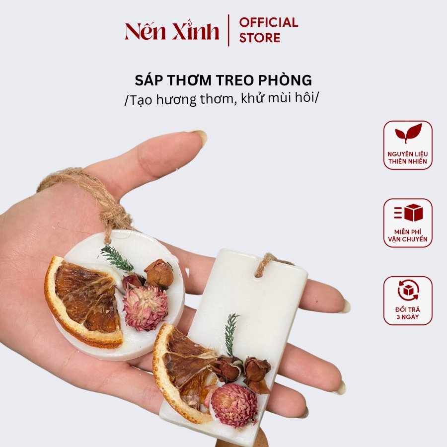 Sáp thơm phòng ngủ 3 hương (Sơn Chi, Hổ Phách Gỗ Mun, Chuông Gió)