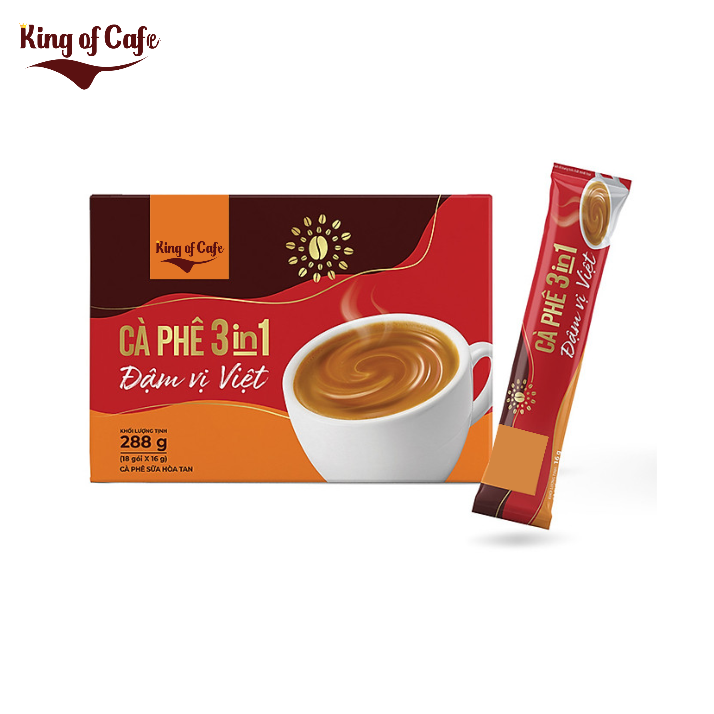 Cà phê hòa tan 3in1 Gold KCF - nguyên chất, chất lượng