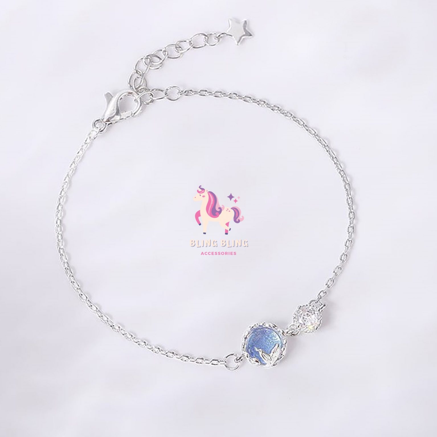 Vòng tay mạ bạc Mermaid tail ocean – Silver