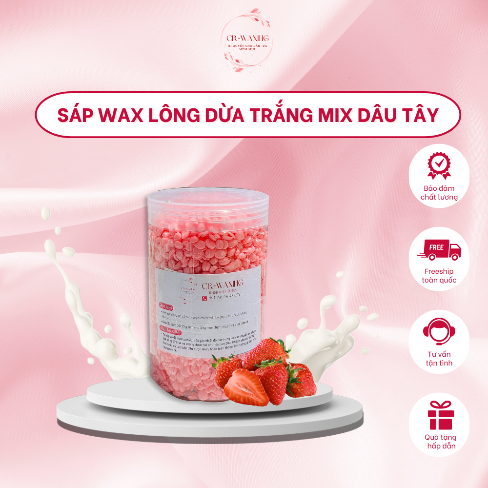 Sáp wax lông nóng dừa hồng siêu bám lông CRWaxing